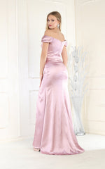 May Queen 1997 Satin Off-The-Shoulder Formal Gown