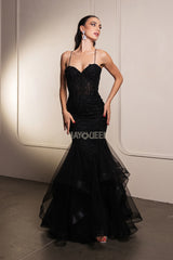 May Queen 2134 Fit and Flare Tulle Lace Prom Gown
