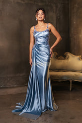 May Queen 2145 Satin Formal Prom Gown