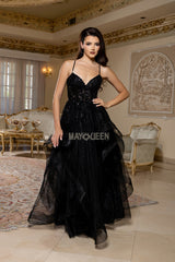MayQueen MQ2203 Layered Sparkle Tulle Prom Gown