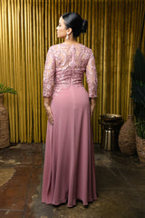 MayQueen MQ-2210 Floor Length Lace and Chiffon MOB or MOG Gown