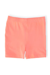 Mila & Rose Solid Neon Coral Twirl Shorts For Girls