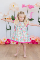Mila & Rose Preppy Petals Pom Pom Dress For Girls