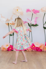 Mila & Rose Preppy Petals Pom Pom Dress For Girls