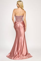 Lenovia 8396 Embroidered Sateen Formal Prom Gown