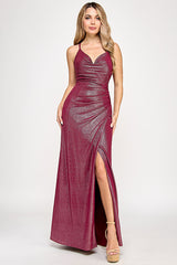 Lenovia USA 5328-D Foil Stretch Fabric Bridesmaids Dress