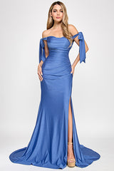 Lenovia 8358 Fitted Stretch Ribbon Prom Or Bridesmaid Dress