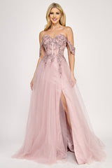 Lenovia 8399 Embroidered Layered Mesh Formal Prom Gown