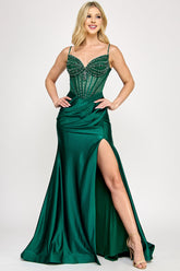 Lenovia 8404 Formal Sateen Prom or Evening Gown with Train