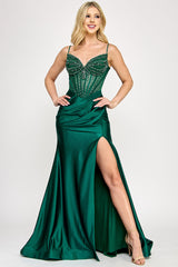 Lenovia 8404 Formal Sateen Prom or Evening Gown with Train