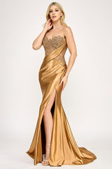 Lenovia 8396 Embroidered Sateen Formal Prom Gown