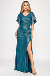 Lenovia 5329 Foil Fabric Bridesmaids Dress