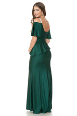 Lenovia 5282 Stretch Satin Peplum Formal Bridesmaid Gown