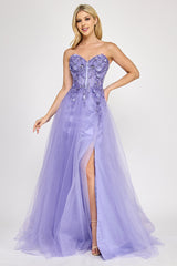 Lenovia 8399 Embroidered Layered Mesh Formal Prom Gown