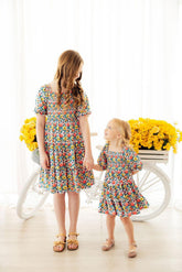 Mila & Rose Beautiful Blossoms Smocked Ruffle Dress For Girls