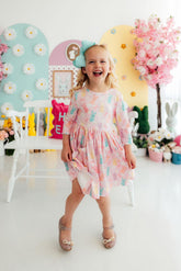 Mila & Rose Preppy Peeps 3/4 Sleeve Pocket Twirl Dress