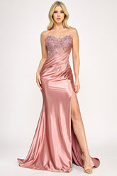 Lenovia 8396 Embroidered Sateen Formal Prom Gown