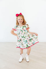 Mila & Rose Cute Cactus Pom Pom Summer Dress For Girls