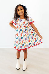 Mila & Rose Rooster Pom Pom Dress