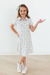 Mila & Rose She's on the Green Short Sleeve Polo Dress For Girls