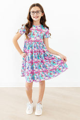Mila & Rose Time to Purr-ty S/S Pocket Twirl Dress For Girls