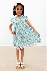 Mila & Rose Furry Friends Pom Pom Dress For Girls