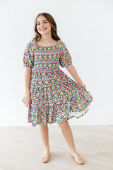 Mila & Rose Beautiful Blossoms Smocked Ruffle Dress For Girls