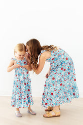 Mila & Rose Patriotic Petals Ruffle Maxi Dress For Girls