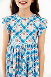 Mila & Rose Star Spangled Pups Flutter Sleeve Twirl Dress For Girls