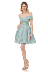 Lenovia 5228 Short Stretch Metallic Sweetheart Homecoming Dress