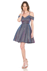 Lenovia 5228 Short Stretch Metallic Sweetheart Homecoming Dress