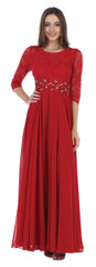 Cindy Collection 1608 Lace and Chiffon Long Mother of the Bride Gown