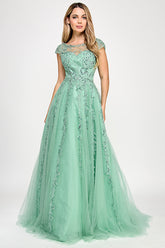 Lenovia 8349 Embroidered Mesh Bridesmaid or Formal Gown