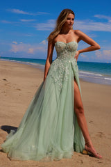 Nox Anabel 1371-G Glitter Tulle and Lace Prom Gown