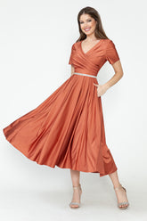 Lenovia 5274 Short Stretch Satin Bridesmaid Dress