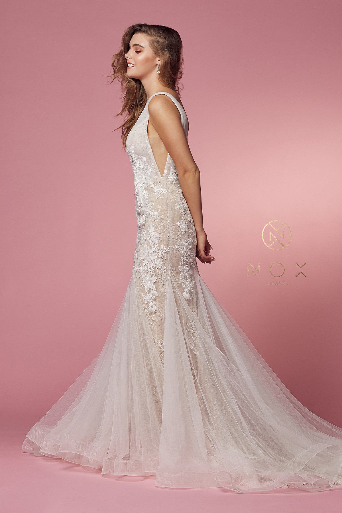 Nox Anabel JE-917 Tulle Applique Mermaid Bridal Gown