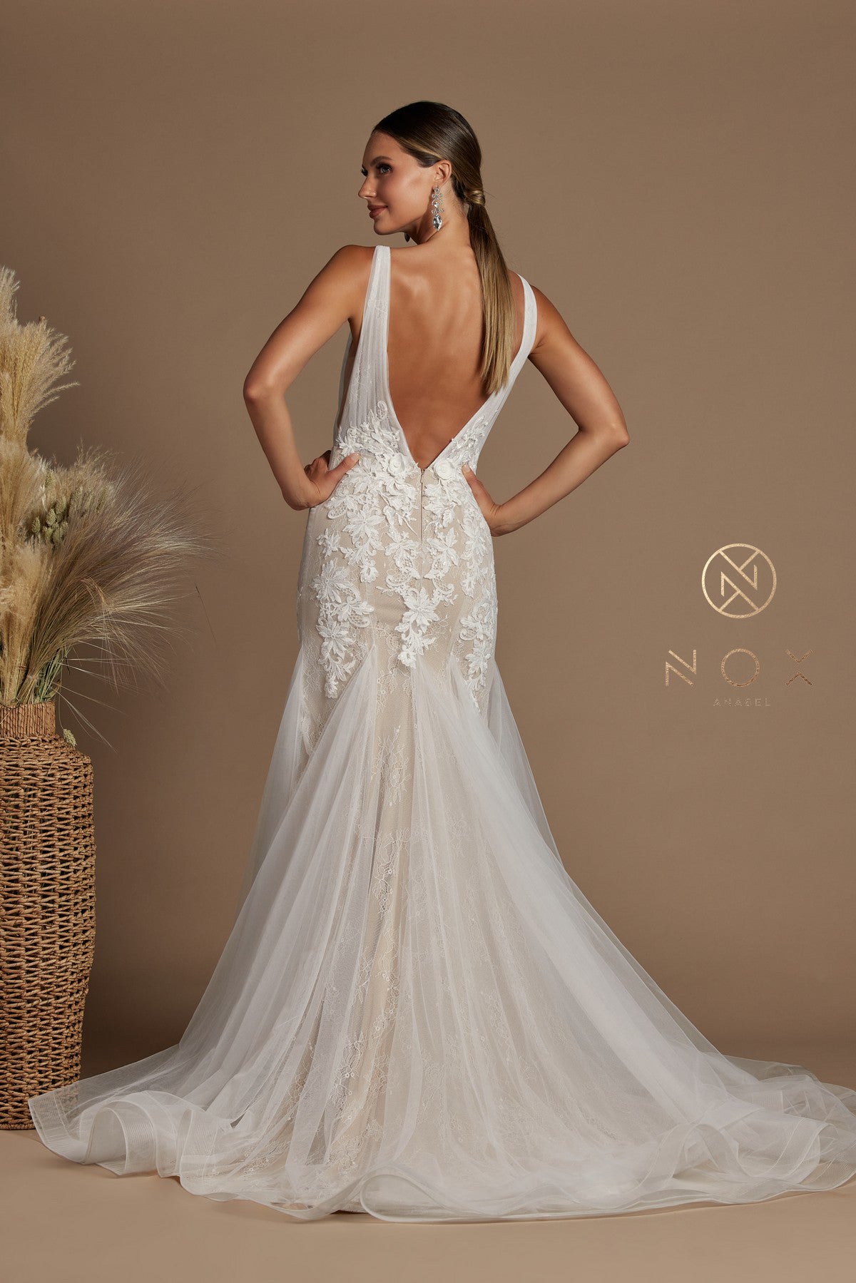 Nox Anabel JE-917 Tulle Applique Mermaid Bridal Gown