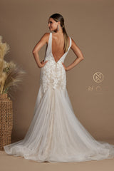 Nox Anabel JE917 Tulle Applique Mermaid Bridal Gown