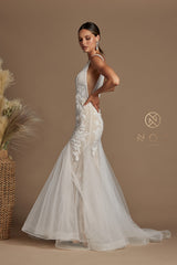 Nox Anabel JE917 Tulle Applique Mermaid Bridal Gown