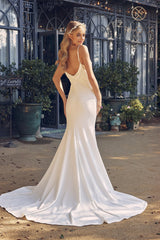 Nox Anabel JE-954 Simple Cowl Neckline Mermaid Wedding Gown