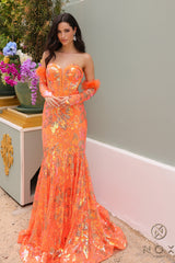 Nox Anabel D-1269 Formal Sequined Prom Gown