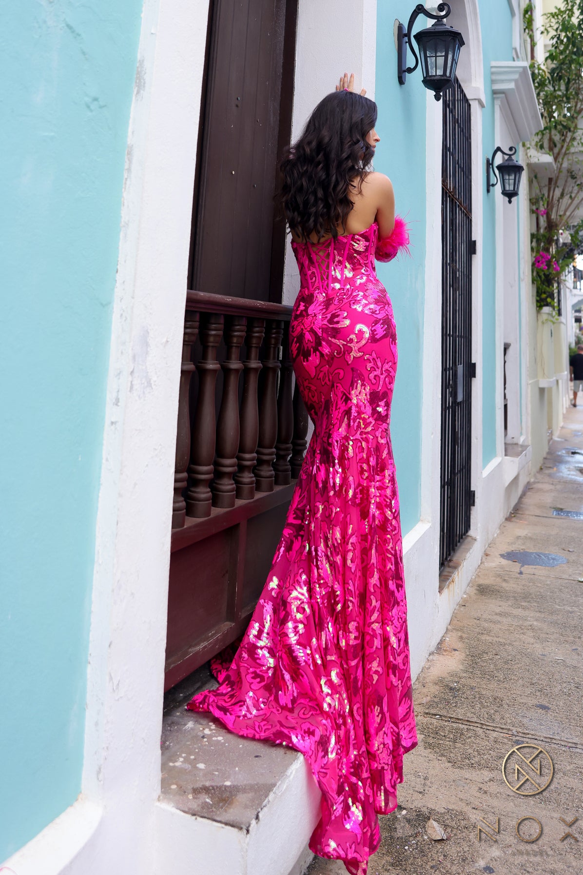 Nox Anabel D-1269 Formal Sequined Prom Gown