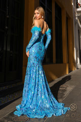 Nox Anabel D-1269 Formal Sequined Prom Gown
