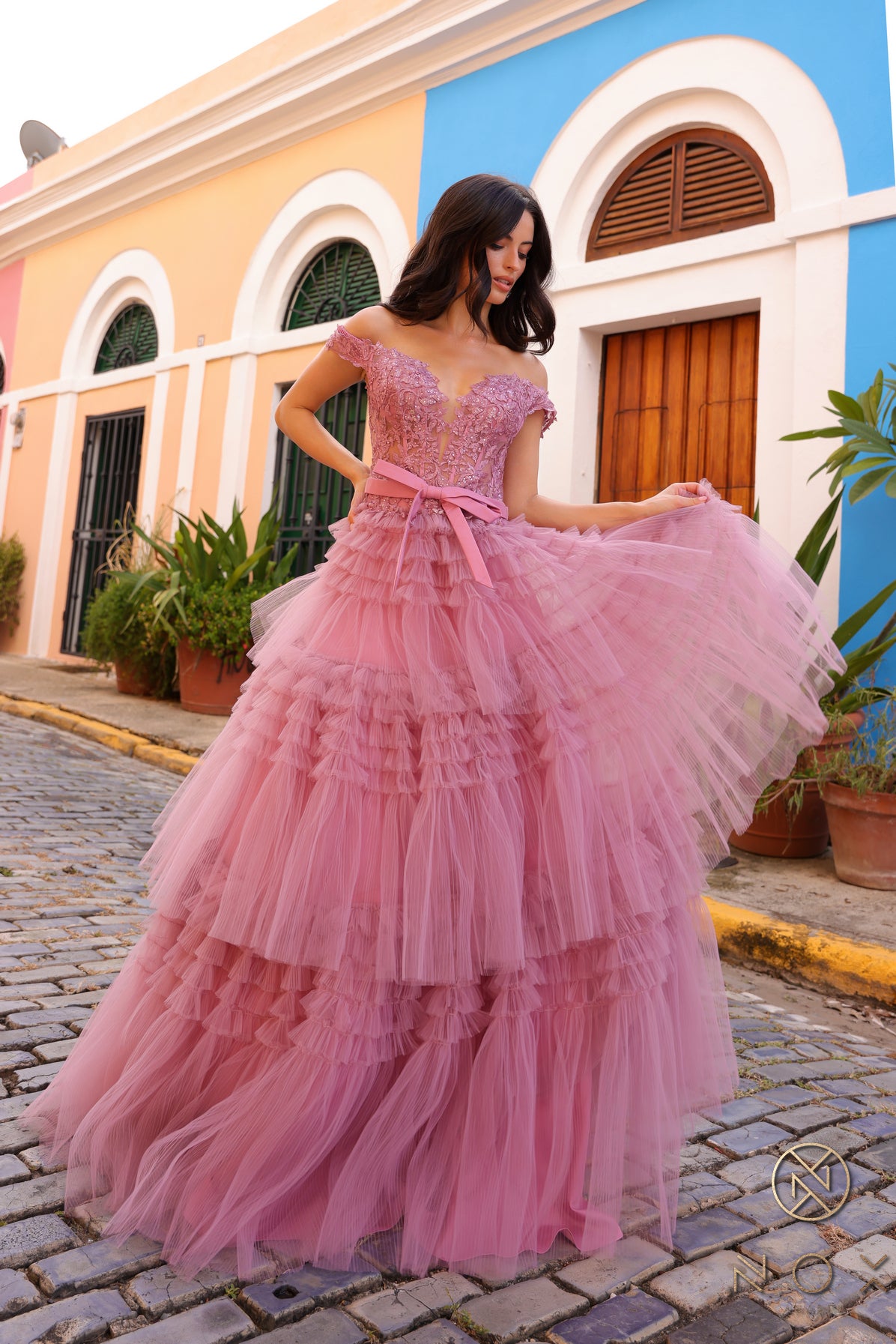 Nox Anabel E-1293 Layered Tulle Prom Gown