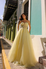 Nox Anabel 1326-T Embroidered A-line Glitter Tulle Formal Prom Gown