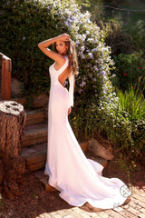Nox Anabel JW-985 Deep V-neck With Keyhole Back Wedding Gown