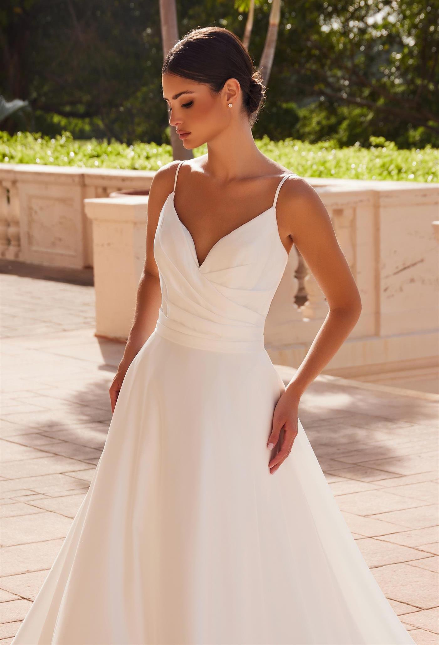 Nox Anabel JE-1015 Satin Minimalist A-line Wedding Dress