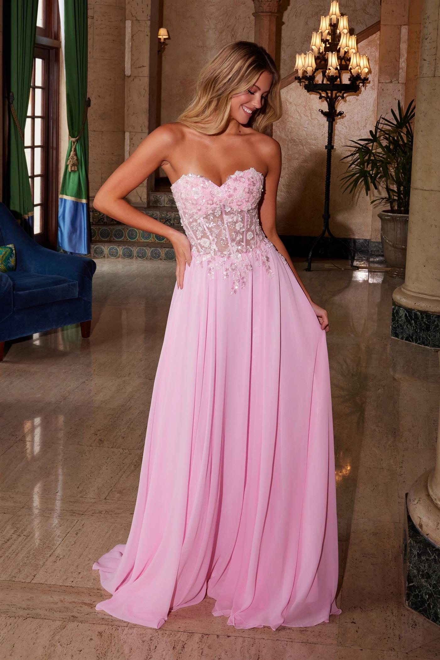 Nox Anabel C-1617 Dainty Chiffon Formal Prom Gown