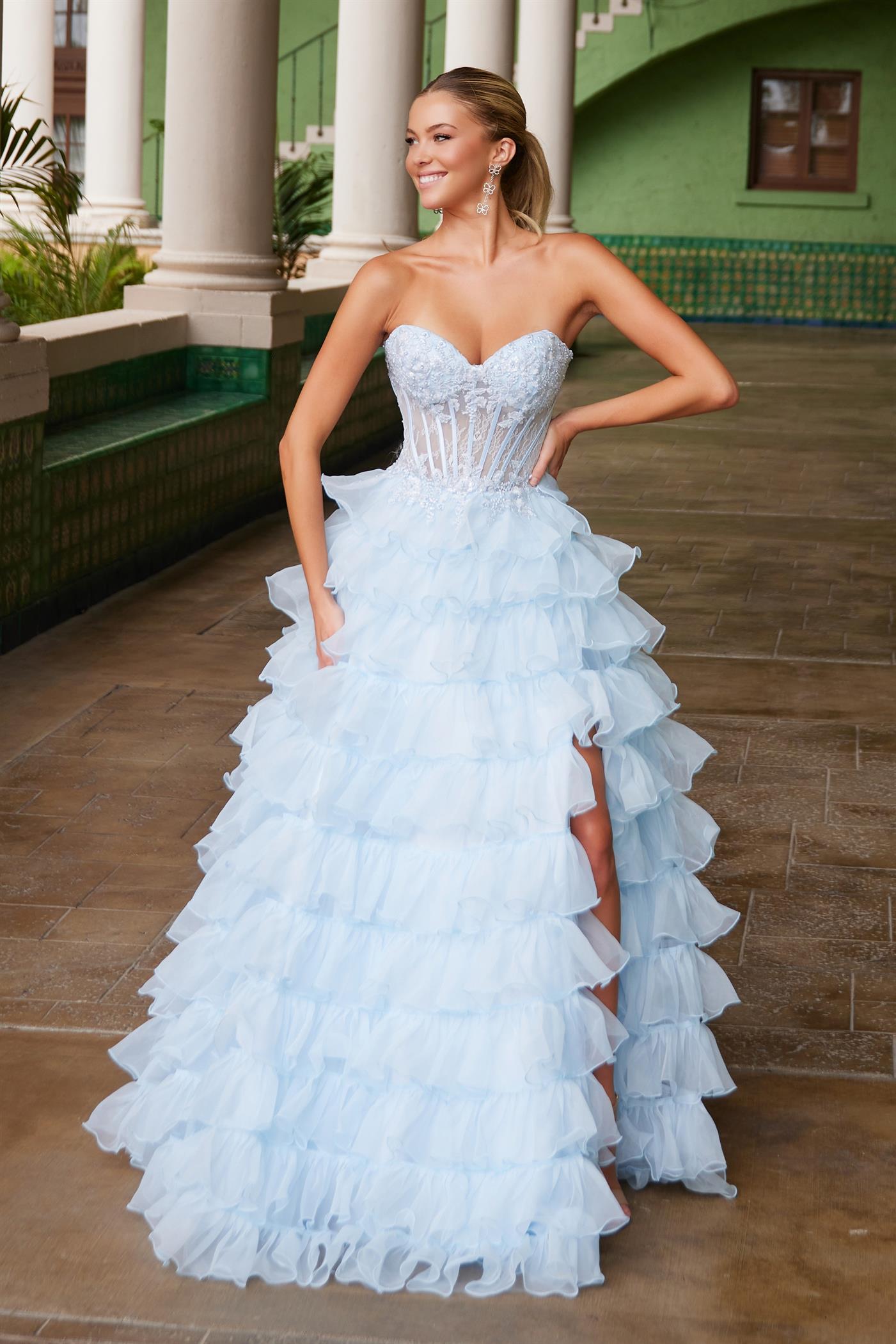 Nox Anabel R-1688 Tulle Layered Prom Gown