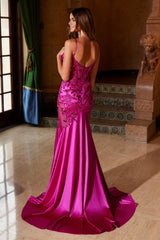 Nox Anabel E-1532 Satin and Lace Prom or Evening Gown